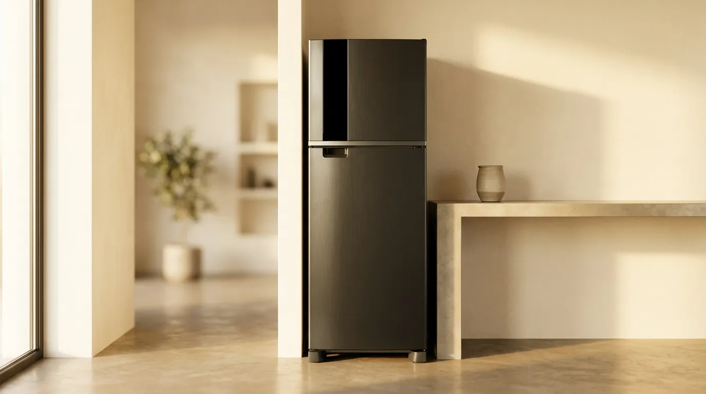 Qual a melhor geladeira inox compacta para studio de 30m²?